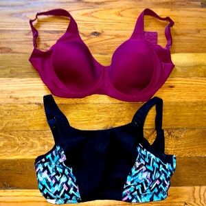 Two sports bras 34G , EUC